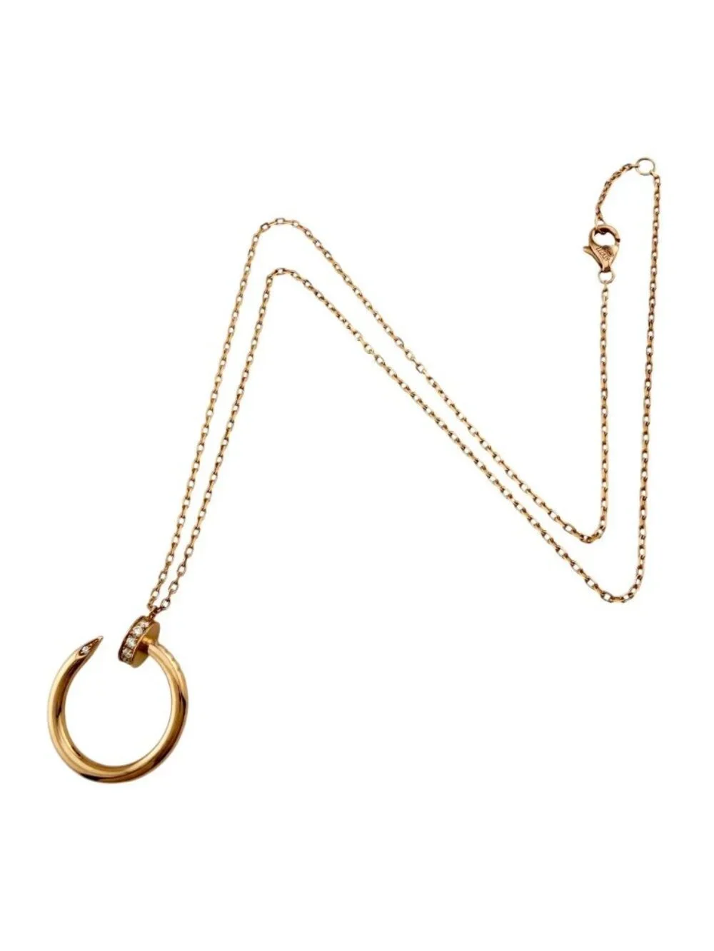 Cartier Juste un Clou Necklace 18k Pink Gold Diamond Vintage